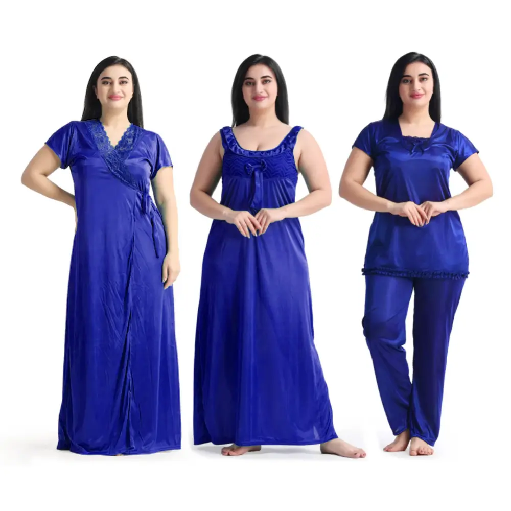Premium 4 Part Nighty Dress (Blue)
